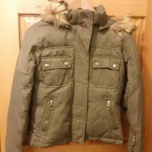 DKNY hooded puffer down jacket, size small